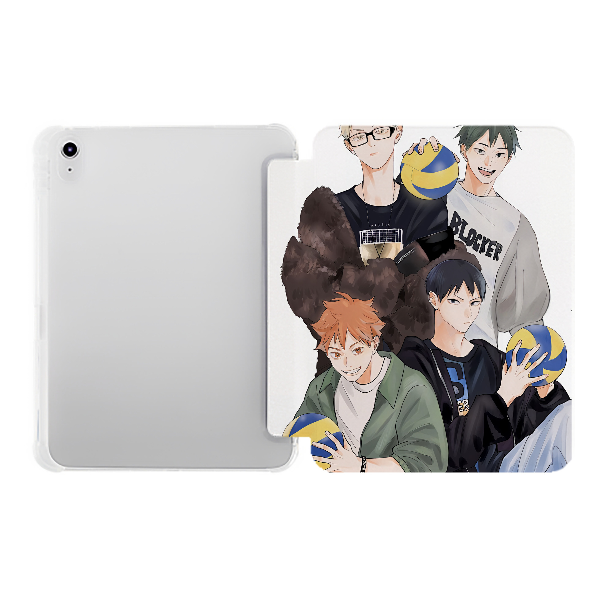 （画像用） ハイキュー!! Haikyu!! IPad ケース ペン収納付き 三つ折りスタンド PUレザー×シリコン 対応機種9.5/10.5/10.9インチ